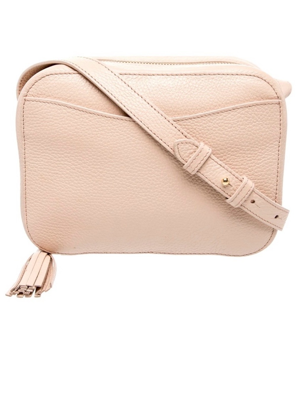 Cuyana Pebbled Leather Camera Crossbody Bag with Tassel | Blush Neutral
